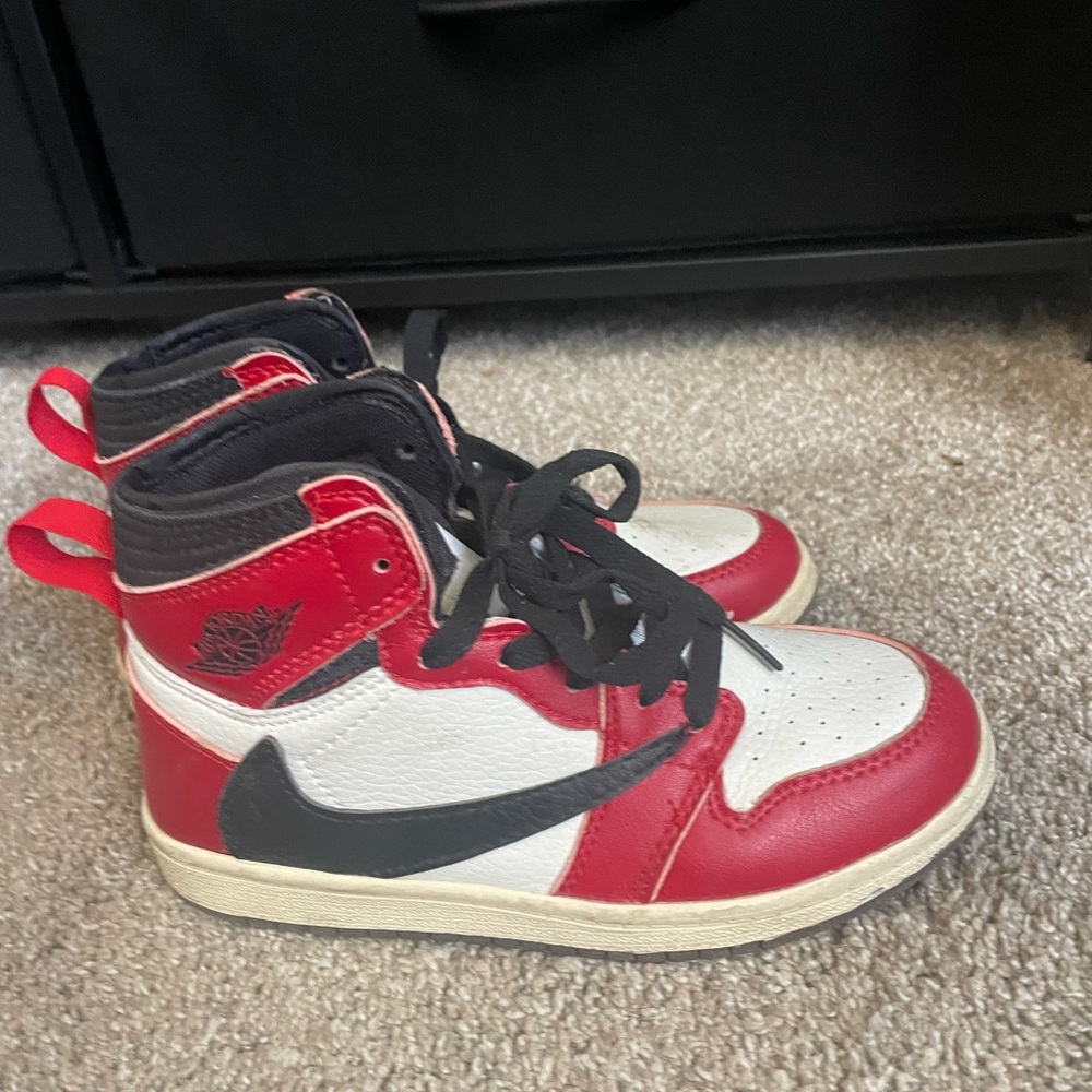 Kids Red and Black High-Top Sneakers